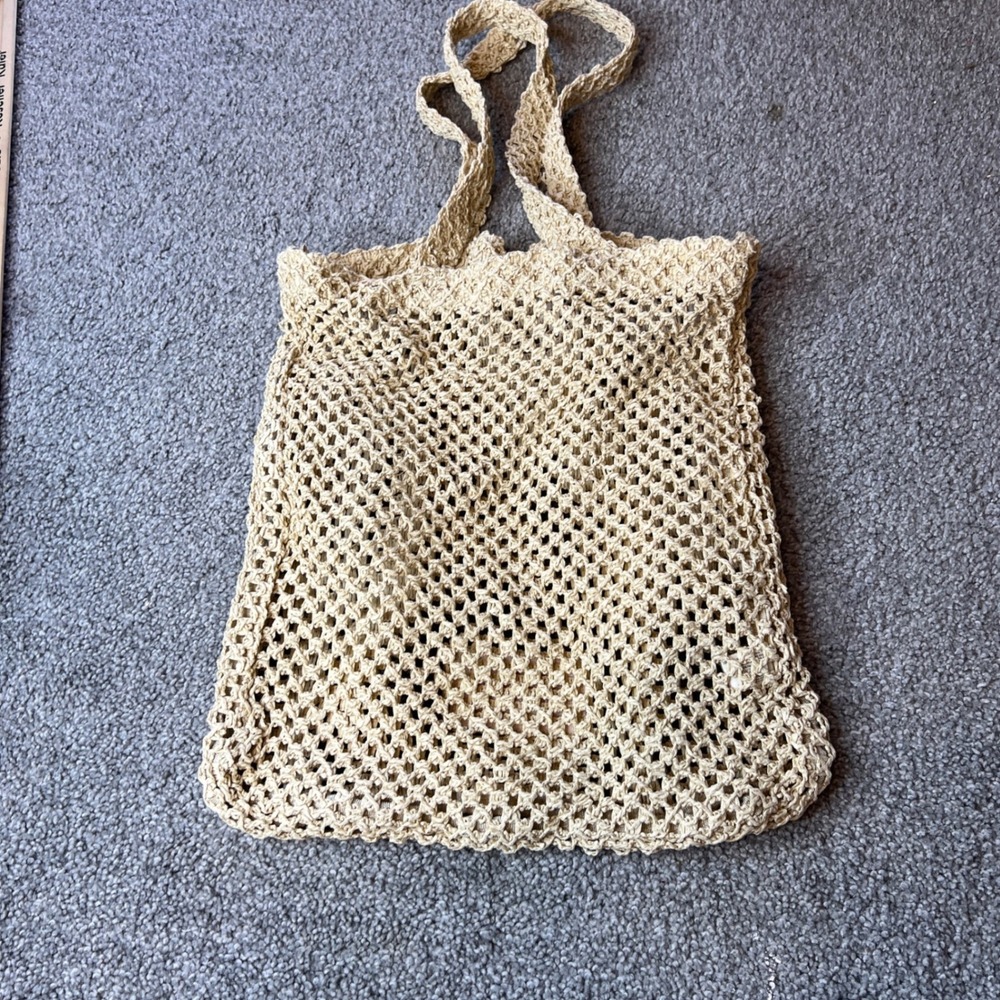 Kylie Cosmetics crochet Tote Bag Beige Beach Shopping‎ boho beach casual y2k - Picture 4 of 14